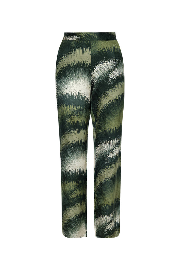 Santo Tomás Silk Jacquard Pants / Green Brushed